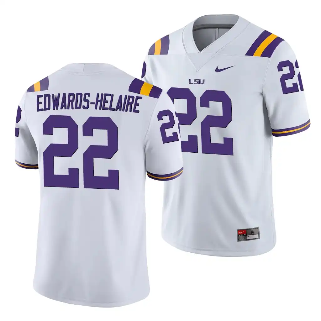 Men's LSU Tigers Clyde Edwards-Helaire #22 Game White NCAA Football Jersey